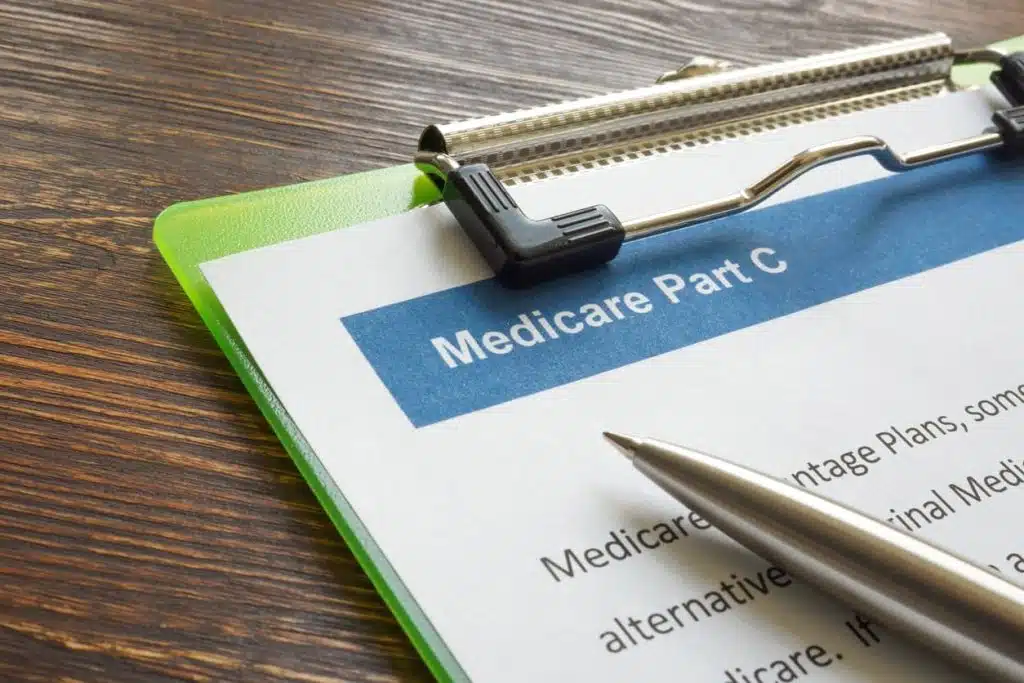 Clipboard with Medicare Part C sheet